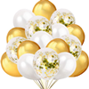 Goud-witte ballonnen helium gevuld (50 stuks)