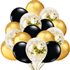 Zwart-goude ballonnen helium gevuld (50 stuks)